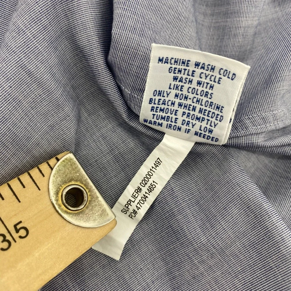 Polo Ralph Lauren Button Down Mens XXL‎ Blue Slim Fit Stretch Poplin Micro Check